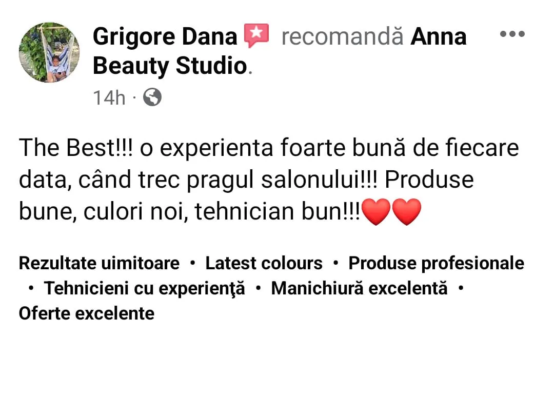 recenzie facebook annabeautystudio.ro