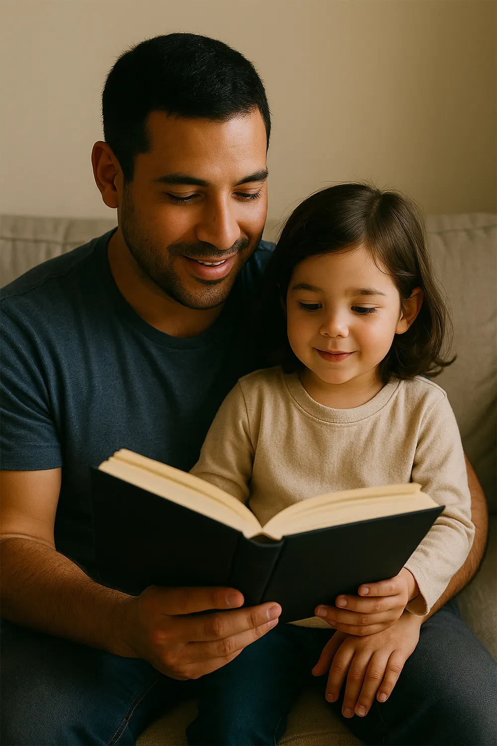 Dad reads  Take Meowt to the Ballgame to his daughter.
