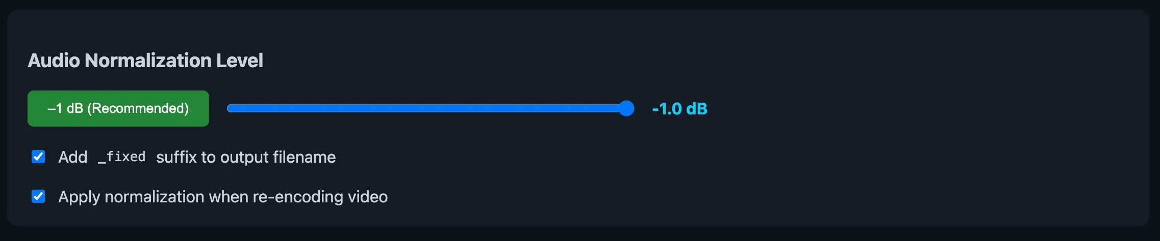 phenom vidfixr normalisation settings
