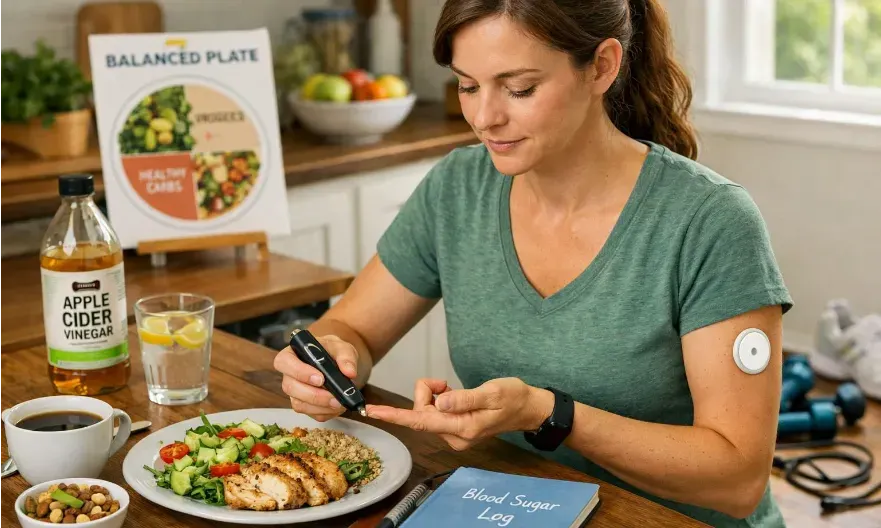 Someone practicing blood sugar dysregulation protocols