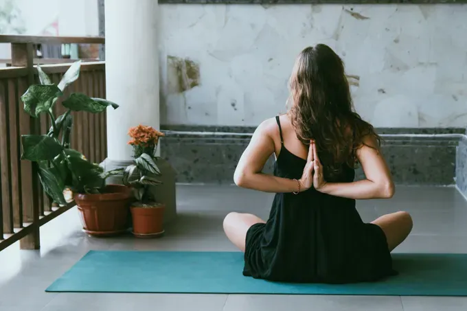 image of a woman meditating