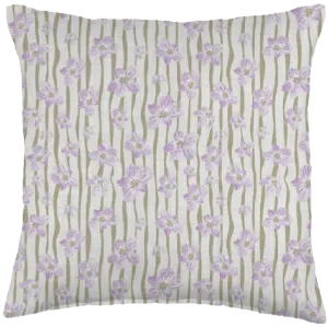 throw pillow with spring beauty wildflowers