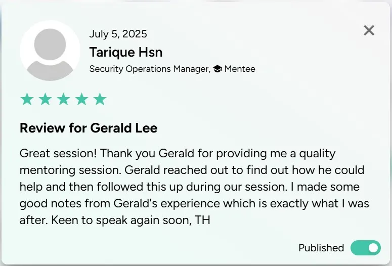 mentoring testimonial