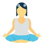 A drawing of a woman in yoga pose