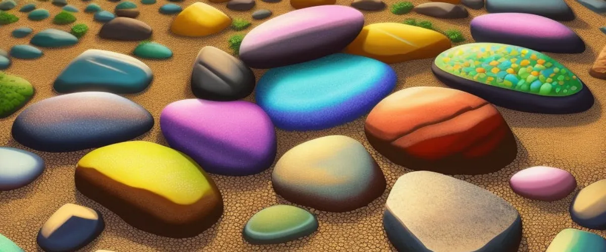 Colorful stones on a beach