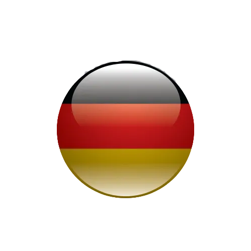 A round button with the flag of Germany representing national pride and heritage of the German translation of the Yasha Ahayah Bible Scriptures..