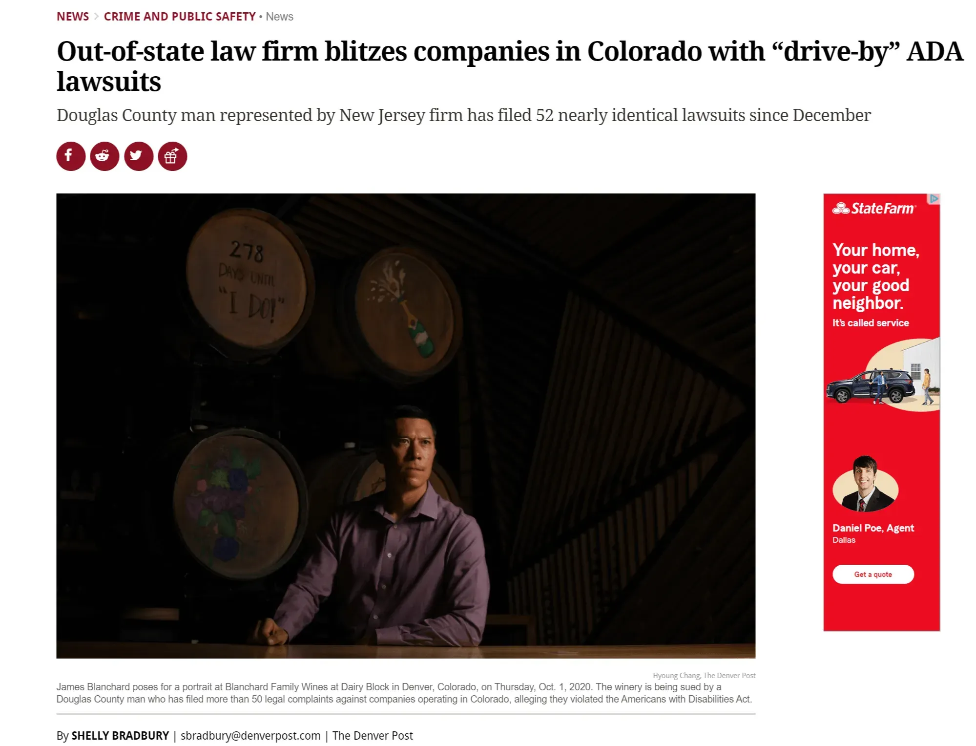 Out-of-state law firm blitzes companies in Colorado with “drive-by” ADA lawsuits