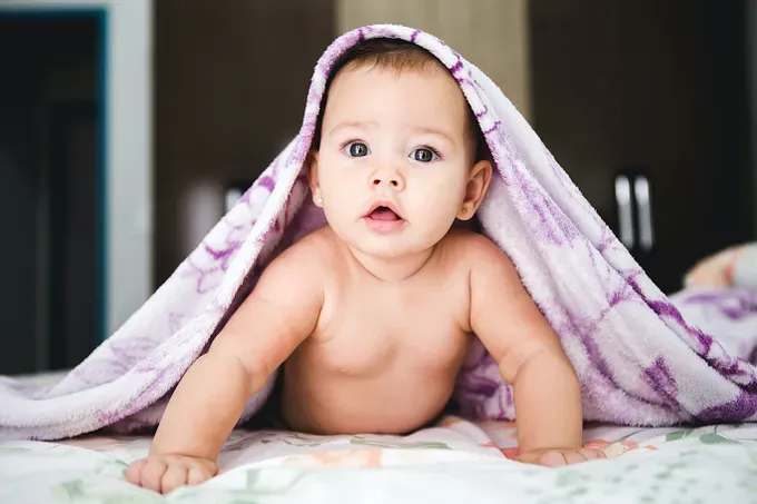 baby after taking a bath