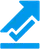 Upward arrow with a connected checkmark symbolizing confidence earned through action.