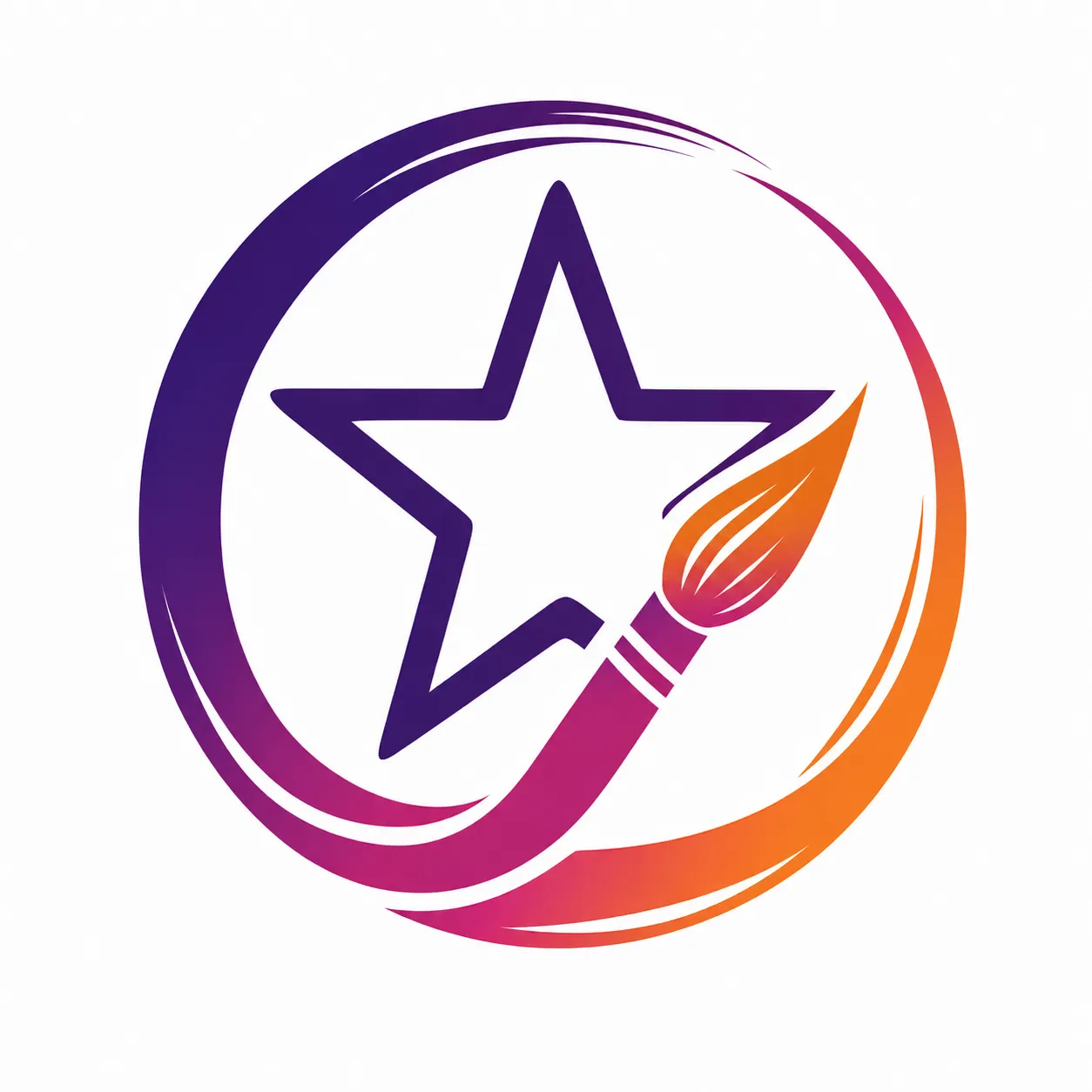 star with a paint brush for inspiration and growth