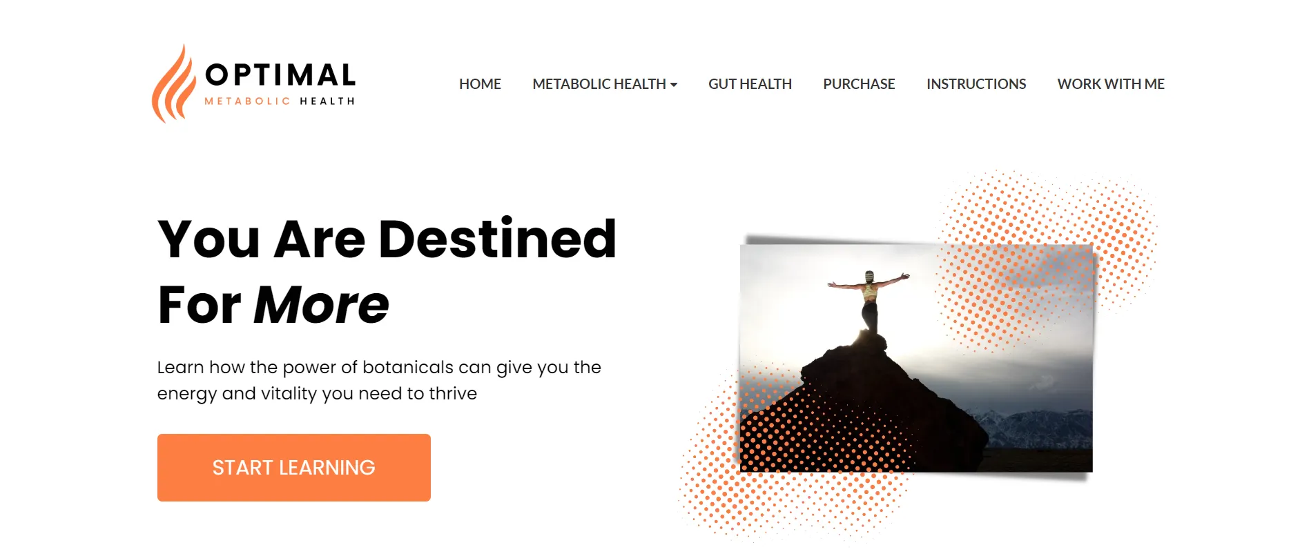 Optimal Metabolic Health website homepage screenshot