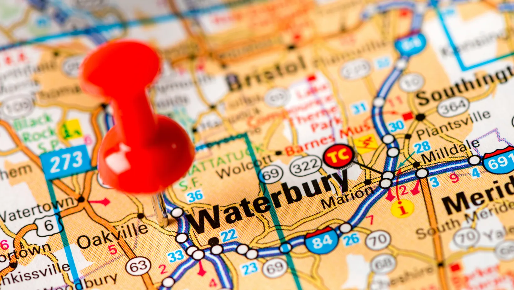 Waterbury Connecticut city map state