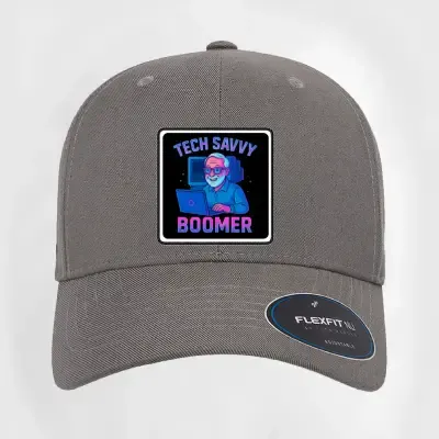 Male Tech Savvy Boomer Curved Patch Hat
