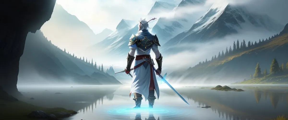 swordsman in a lake