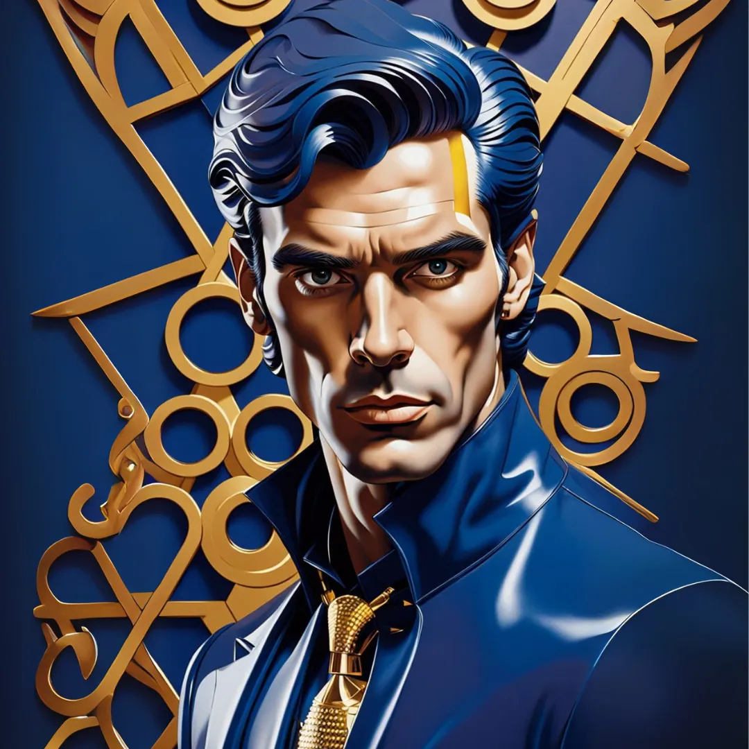Pop art image of a sexy Latin male model