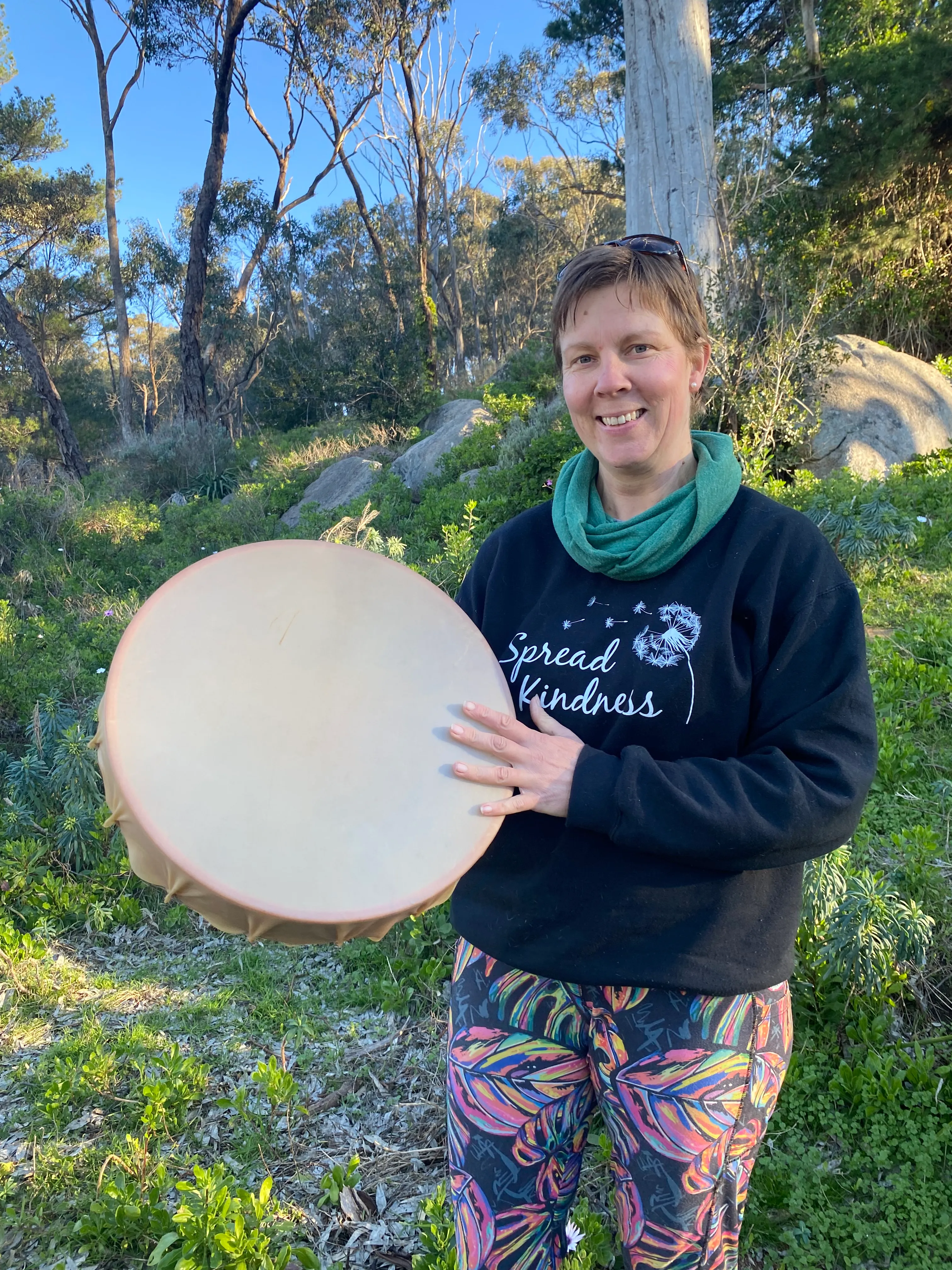 Bek and her finished medicine drum