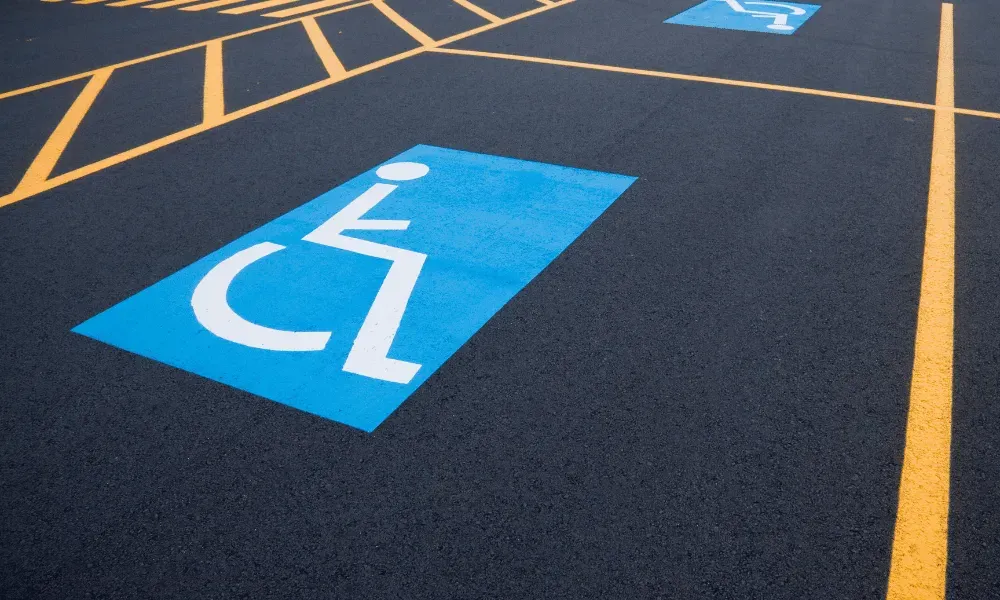 handicap parking space.