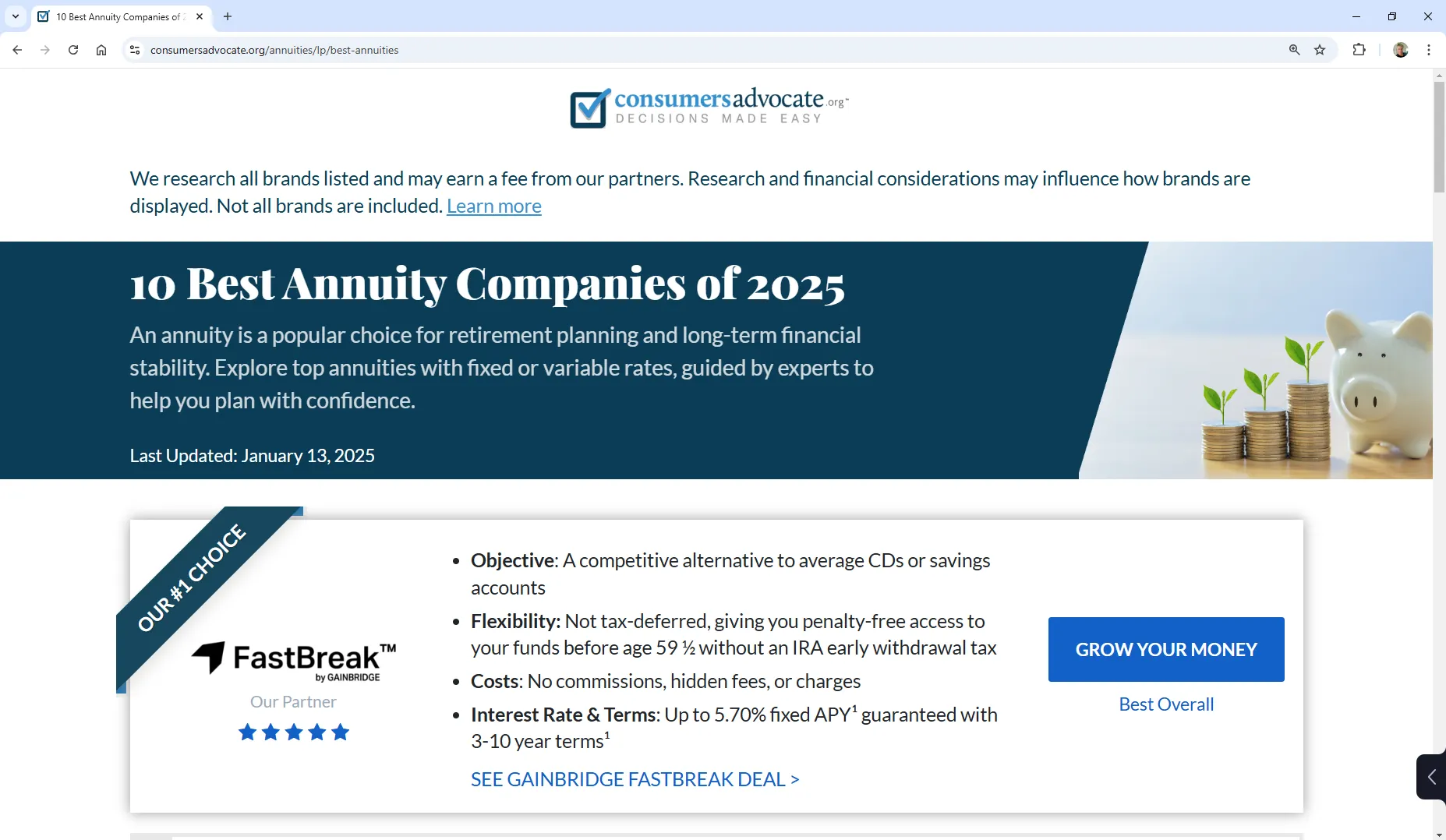 10 Best Annuity Companies of 2025