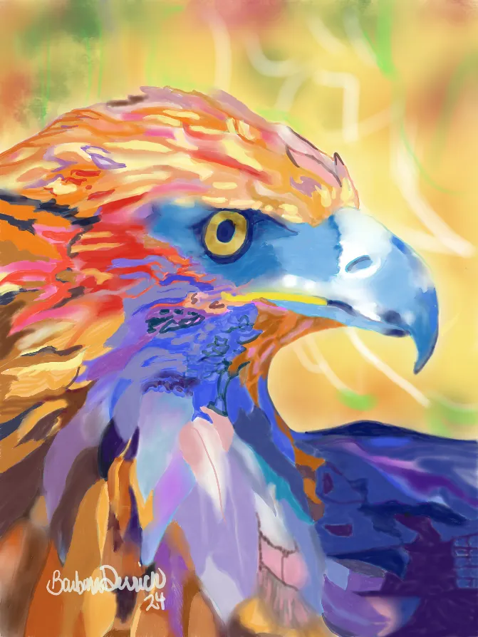modern impressionism eagle painting