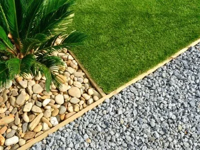 Landscape with Rocks and Artificial Grass
