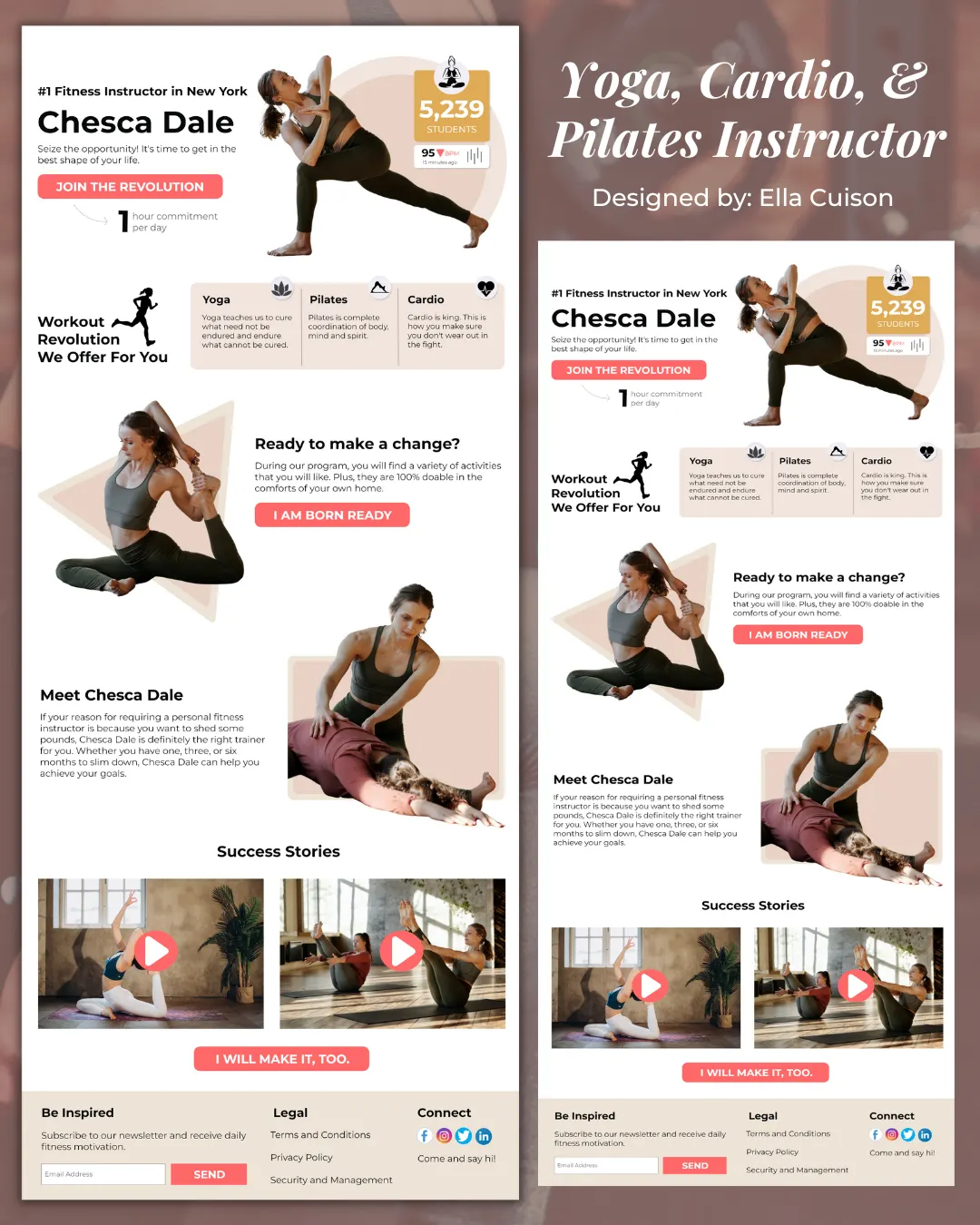 Yoga, Cardio, and Pilates Instuctor Sales Page