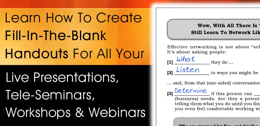 How To Create Fill In The Blank Handouts For Speaking & Training Purposes