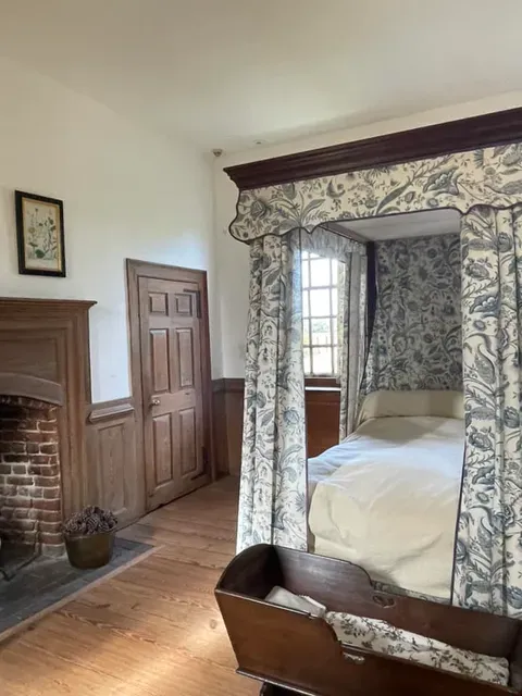 Pine room in Faulcon House at Smith's Fort in Surry Virginia preserved without paint by John D. Rockefeller and Preservation Virginia