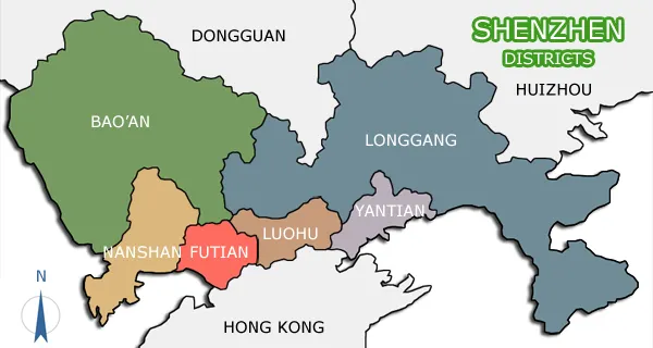 Shenzhen Districts map