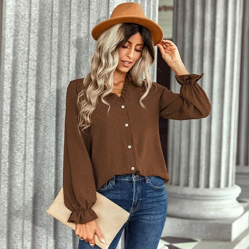 Women's Fall Top, Rust Long Sleeve Shirt