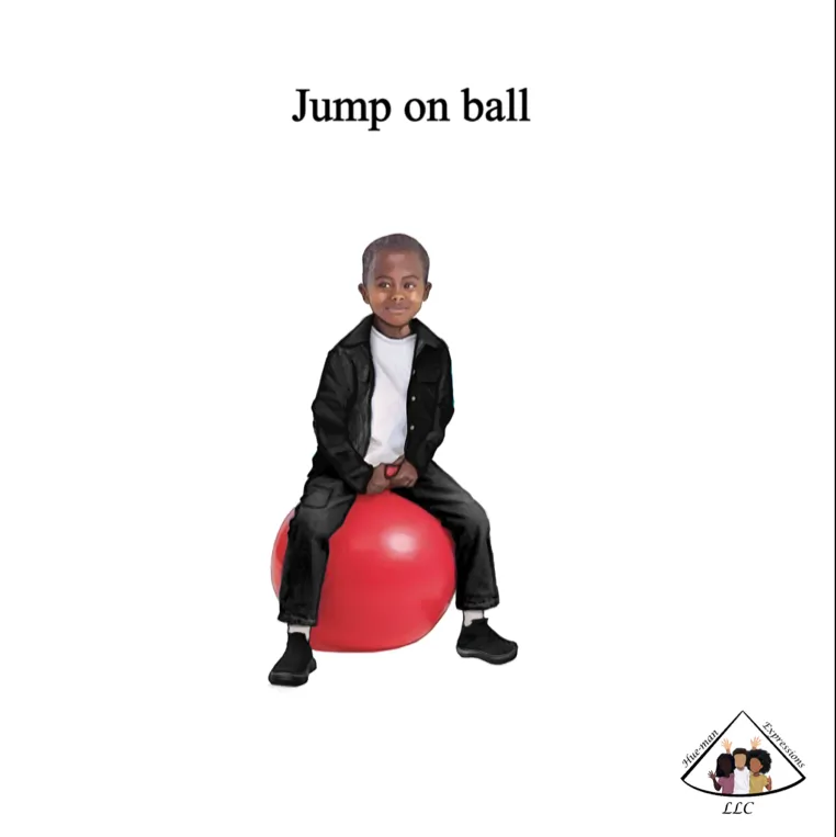Black boy bouncing on ball