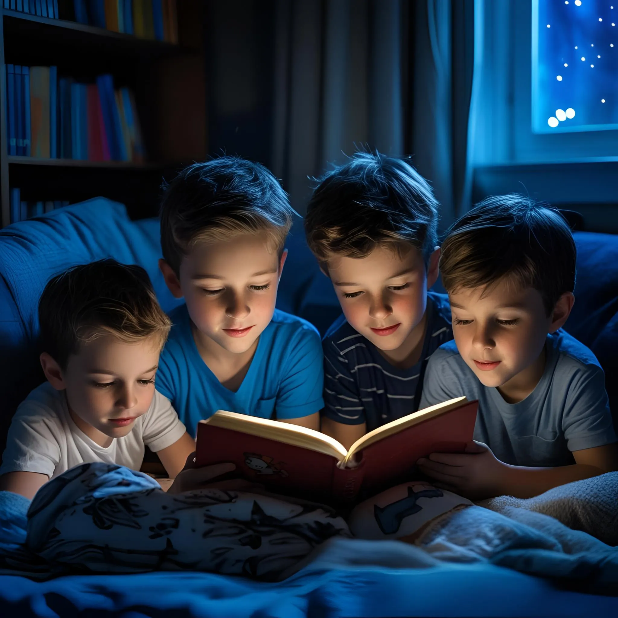 kids enjoying the story time of the personalized book