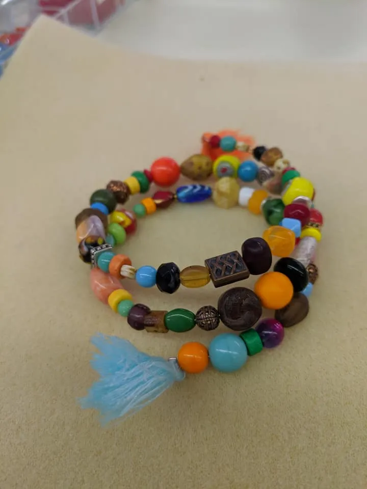 Memory Wire Bracelet Class Project at Antiques, Beads, and Crafty People