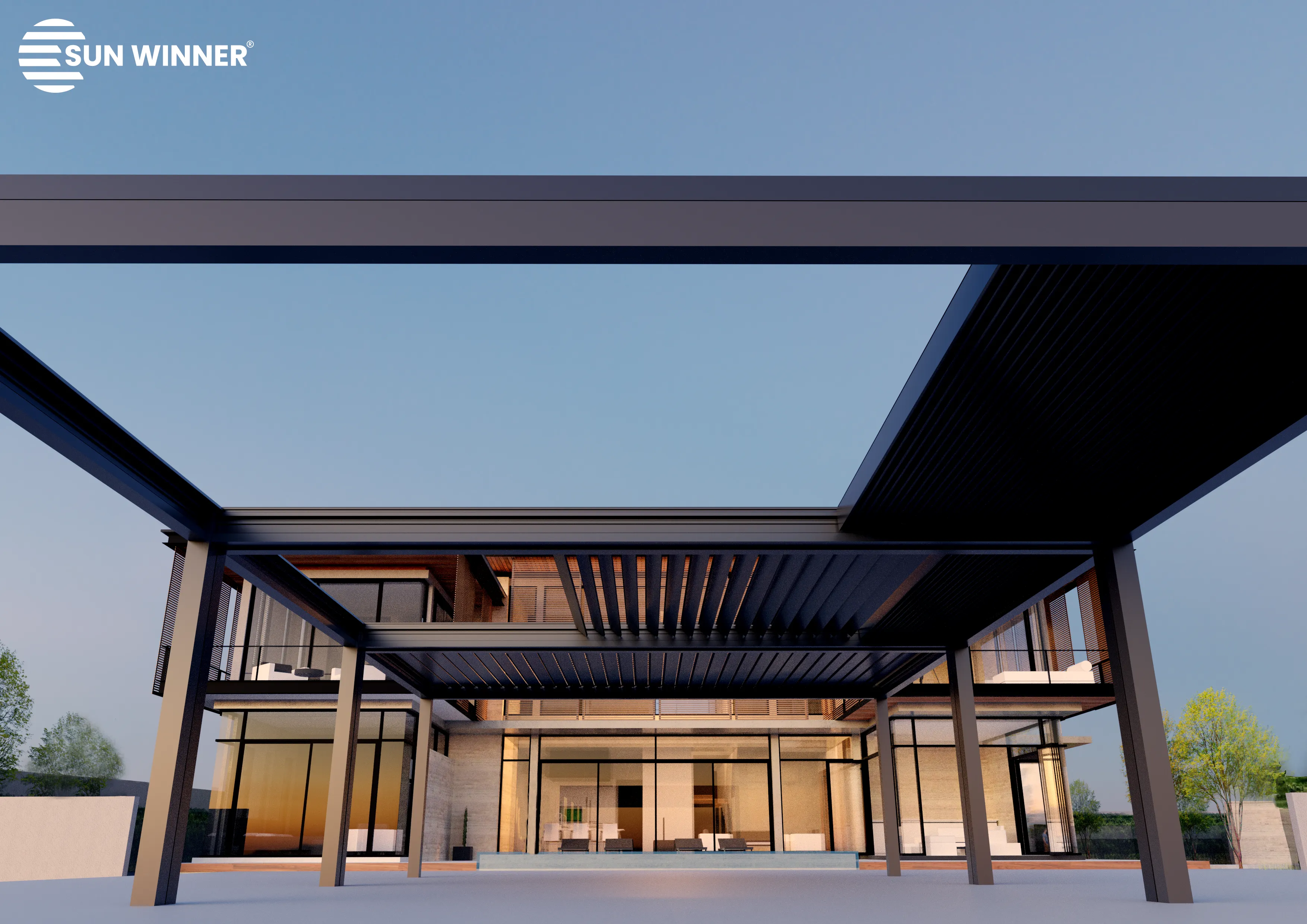 pergola z odmičnimi lamelami