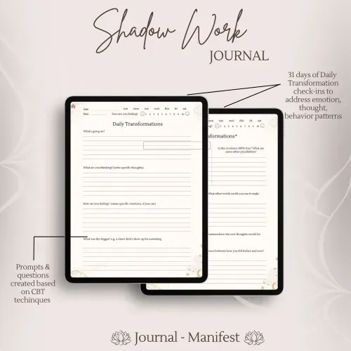 digital shadow work journal planner inner child therapy journal writing goodnotes notability ipad android printable writing therapy subconscious beliefs digital electronic worksheets cards affrimations 