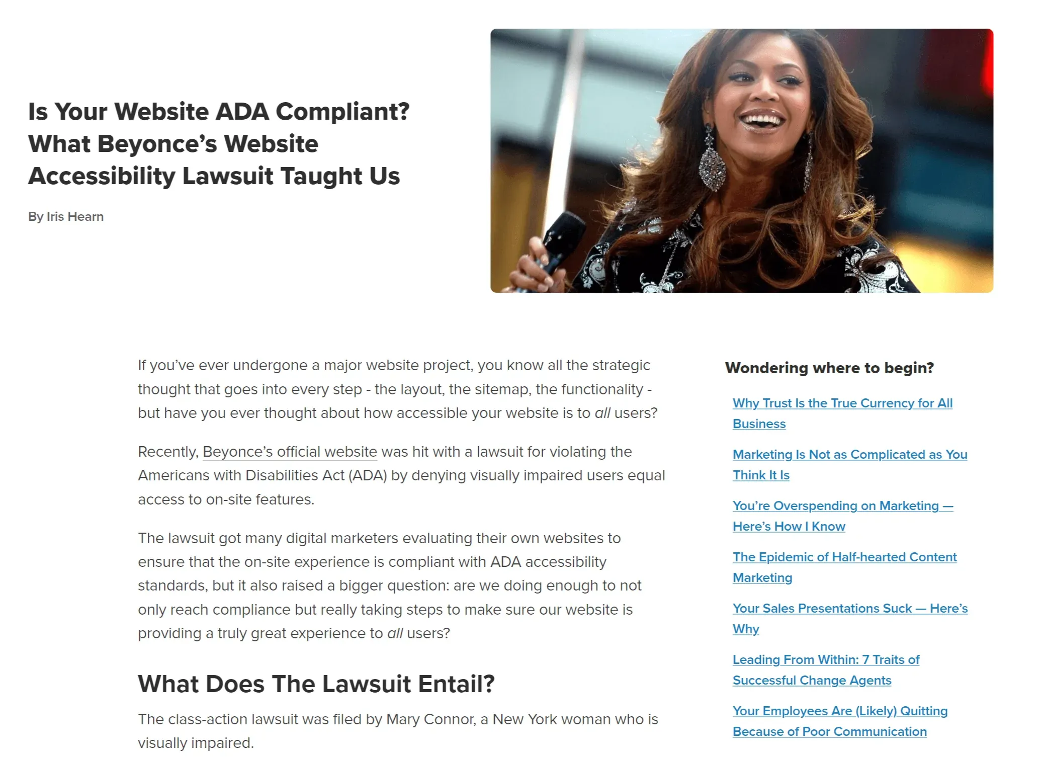 What Beyonce’s Website Accessibility Lawsuit Taught Us