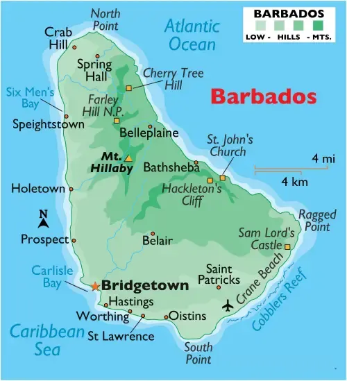 Barbados Map