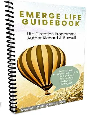Workbook image with writing 'Emerge Life Guidebook'