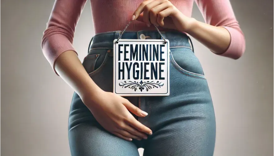 A woman wearing jeans and a casual top, holding a stylish sign that reads 