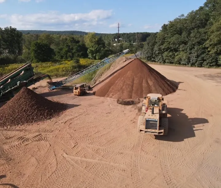 piles of stone and fill dirt