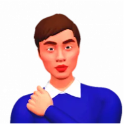 Asian male chatbot avatar image