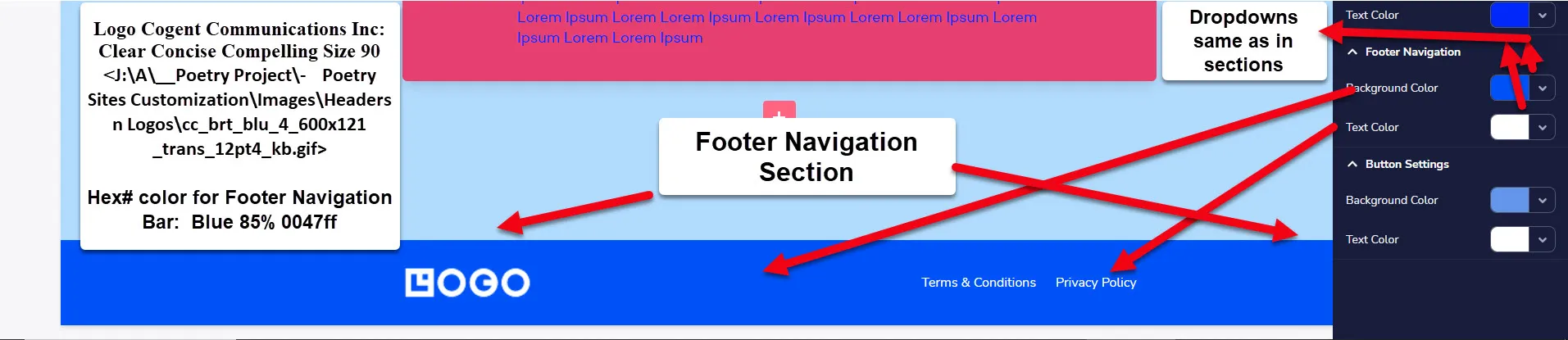 4 Footer Navigation Section