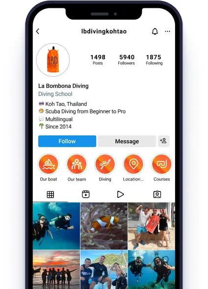 La Bombona Diving Instagram 