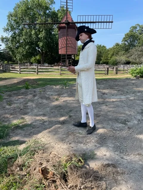 Colonel George Washington interpreted at Colonial Williamsburg farm