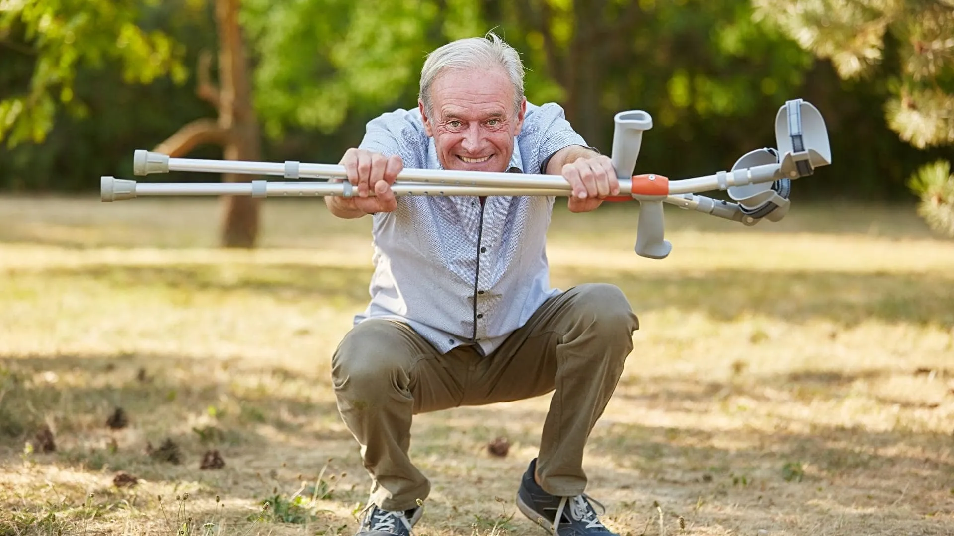 bioresonance therapy benefits: elderly patient crutches