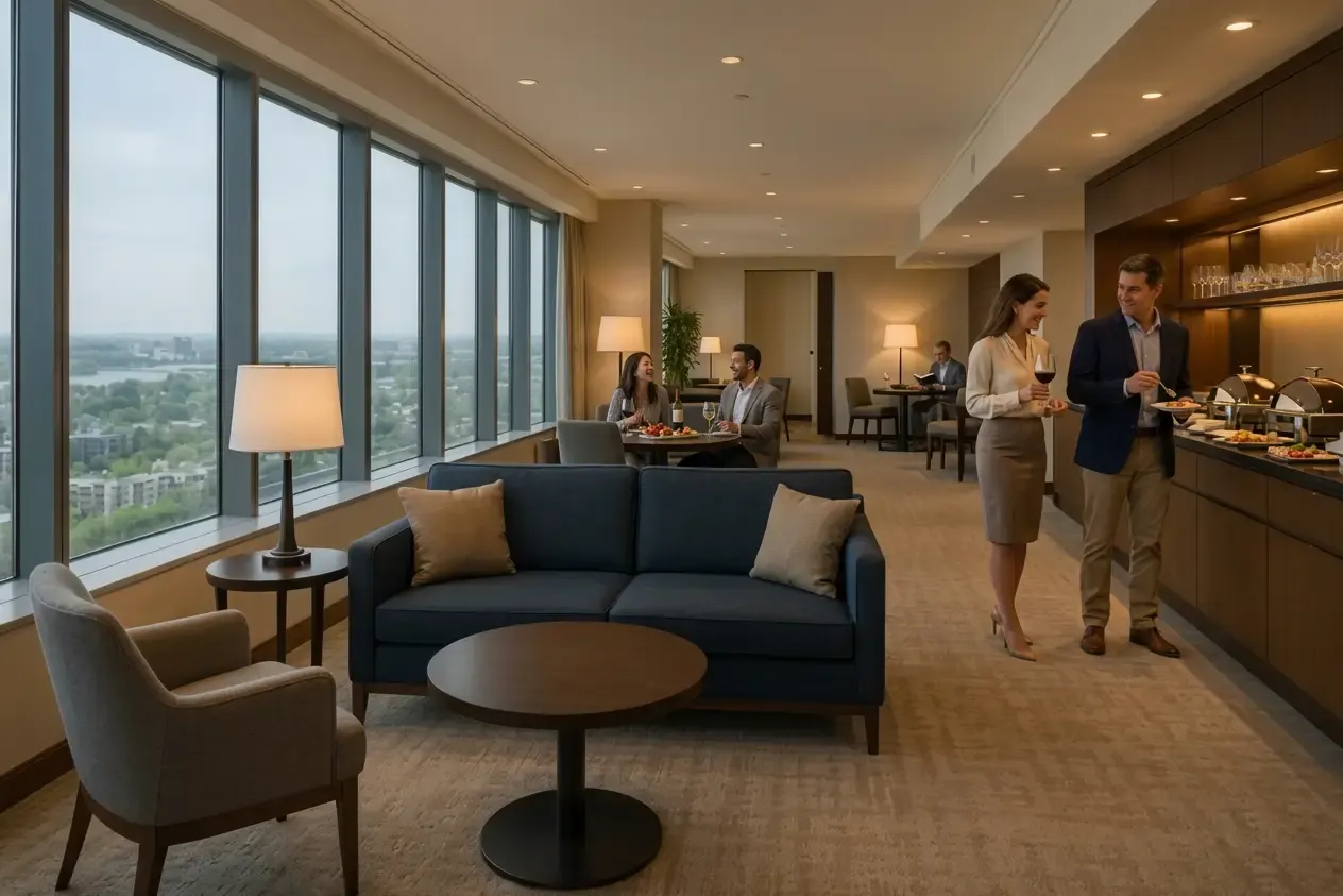 Guest Drinks in a relaxed Hotel Club Room