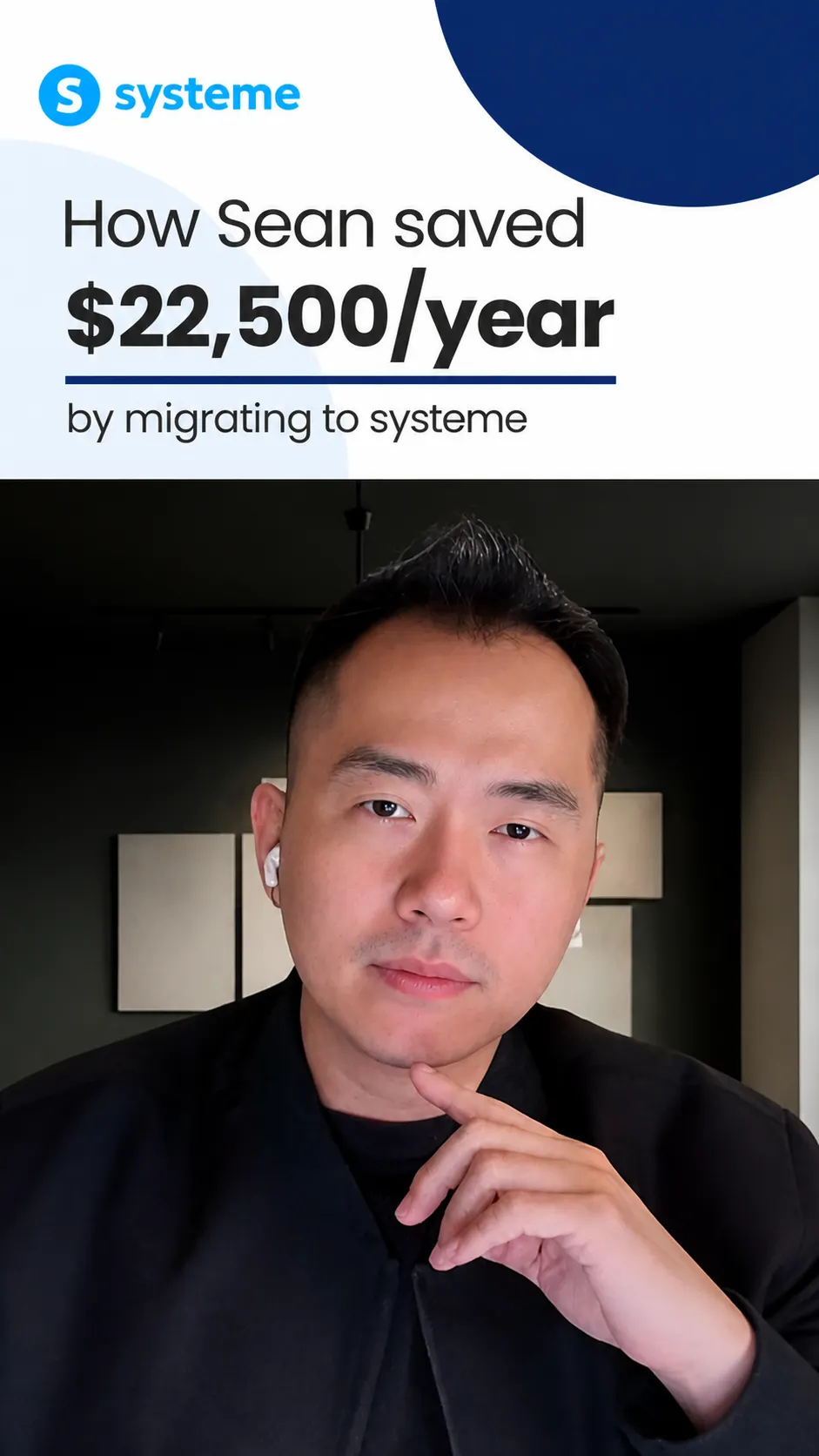 Sean Saved $1878 per month switching his online business to Systeme