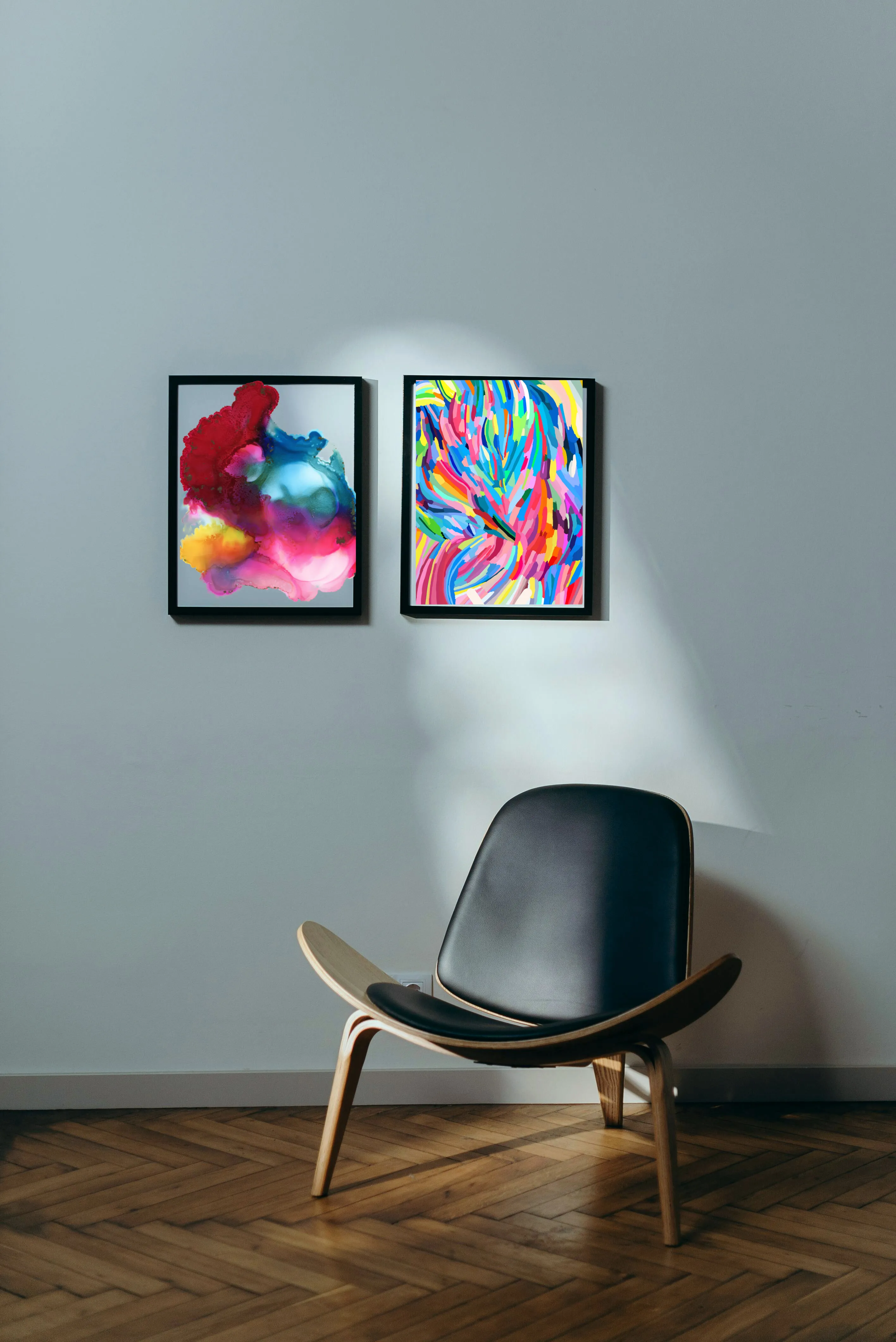 Chair with paintings