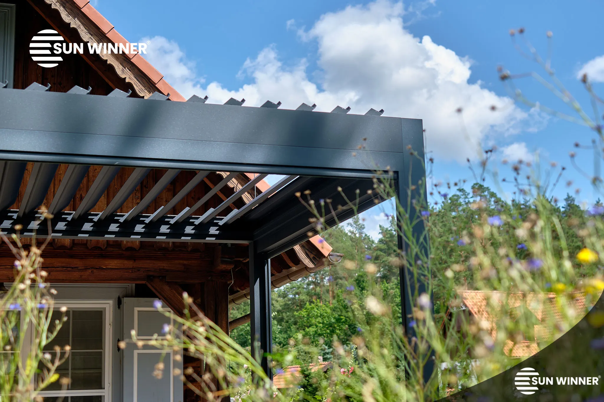 pergola z odmičnimi lamelami