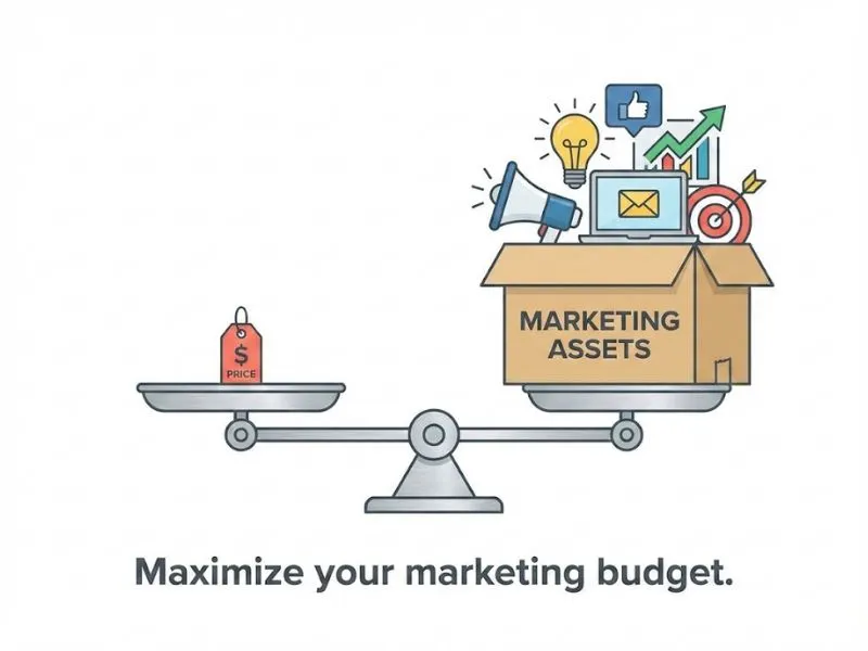 A visual representation of the high value and low cost of Expert AI Prompts.