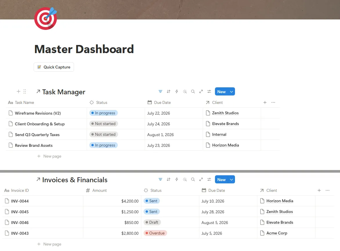 Notion Master Dashboard
